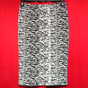 Black and white pencil skirt